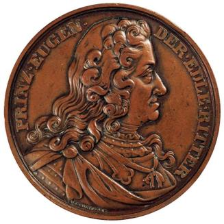 Carl Radnitzky, Medaille auf das Monument des Prinzen Eugen von Savoyen, Avers, 1865, Kupfer, D ...