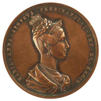 I. D. Boehm, Medaille auf Maria Anna, die Gemahlin Kaiser Ferdinands I., 1836, Metall, D: 4,5 c ...