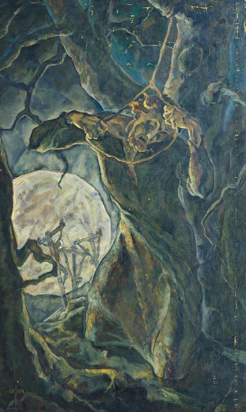 Josef Gassler, Die Reue des Judas, Öl auf Leinwand, 178 x 108,5 cm, Wien, Belvedere, Inv.-Nr. 6 ...