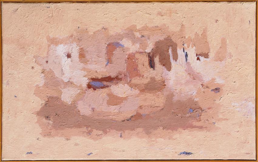 Leopold Schersch, Stadt in der Wüste, 1964, Öl auf Leinwand, 50 x 80 cm, Artothek des Bundes, D ...
