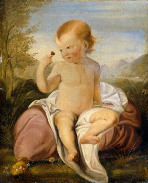 Philipp Otto Runge, Kind mit Wickenblüte, Öl auf Leinwand, 74 x 60,5 cm, Belvedere, Wien, Inv.- ...