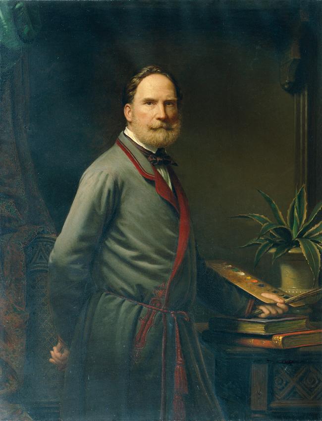 Anton Einsle, Selbstporträt, 1864, Öl auf Leinwand, 140 x 108,5 cm, Belvedere, Wien, Inv.-Nr. 2 ...