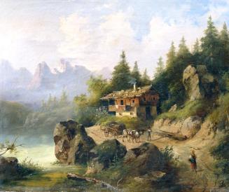 Otto Goebel, Berchtesgaden mit Watzmann, um 1825/1850, Öl auf Leinwand, 43,5 x 54,5 cm, Belvede ...