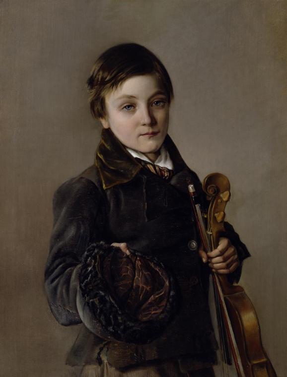Hugo Markl, Der kleine Musikant, Öl auf Leinwand, 71,5 x 55,5 cm, Belvedere, Wien, Inv.-Nr. 785 ...