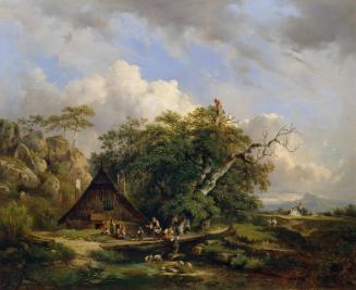 Dominik Schufried, Landschaft bei Gutenstein, Öl auf Leinwand, 74,5 x 90 cm, Belvedere, Wien, I ...