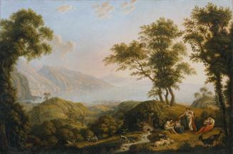 Ludwig Philipp Strack, Südliche Landschaft mit Vesuv, 1820, Öl auf Leinwand, 91 x 137 cm, Belve ...