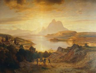 Albert Zimmermann, Lago di Lugano, Öl auf Leinwand, 199 x 261 cm, Belvedere, Wien, Inv.-Nr. 65