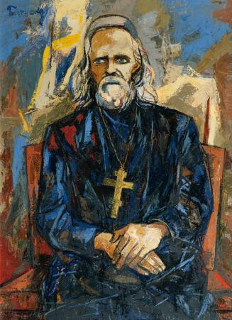 Maximilian Florian, Der Pope, 1959, Öl auf Leinwand, 121,5 x 88,5 cm, Artothek des Bundes, Daue ...