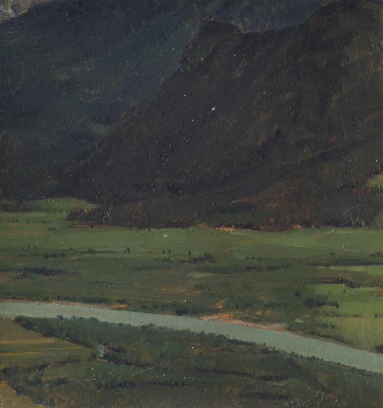 Heinrich Petri, Drautal – Karawanken, 1931, Öl auf Karton, 20 x 19 cm, Belvedere, Wien, Inv.-Nr ...