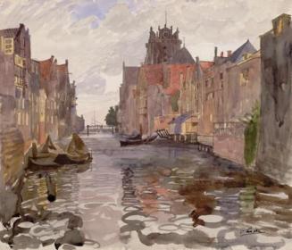 Oskar Laske, Kanal in Dordrecht, 1912, Aquarell, Bleistift auf Karton, 39,4 x 45,7 cm, Belveder ...