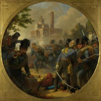 Karl von Blaas, Die Einnahme von Vicenza 1848, 1869, Öl auf Leinwand, 87 x 87 cm, Belvedere, Wi ...