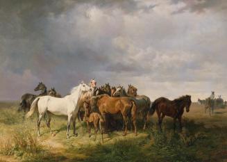 Franz Adam, Pferde auf der Puszta, 1858, Öl auf Leinwand, 90 x 122 cm, Wien, Belvedere, Inv.-Nr ...