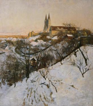 Max von Poosch-Gablenz, Winterabend (Klosterneuburg), 1907, Öl auf Leinwand, 149 x 131 cm, Belv ...