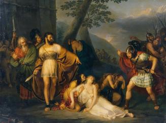 Enrico Scuri, König Starno zeigt Fingal seine tote Tochter, undatiert, Öl auf Leinwand, 195 x 2 ...