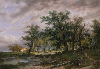 Remigius Adrianus van Haanen, Große holländische Landschaft, 1888, Öl auf Leinwand, 95 x 139 cm ...