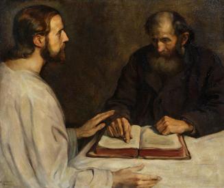 August Eduard Wenzel, Christus bei Nikodemus, 1922, Öl auf Leinwand, 80 x 95 cm, Belvedere, Wie ...