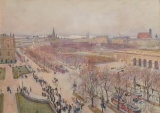 Carl Max Müller, Die Ringstraße in Wien, 1905, Aquarell auf Papier, 54 × 76 cm, Belvedere, Wien ...