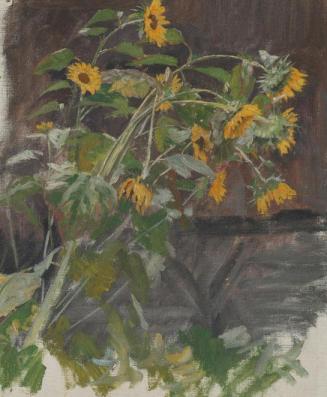 Anton Nowak, Sonnenblumen, Öl auf Leinwand, 35 x 29 cm, Belvedere, Wien, Inv.-Nr. 5561