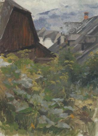 Anton Nowak, Dorfstudie, Öl auf Leinwand, 39 x 29 cm, Belvedere, Wien, Inv.-Nr. 5562
