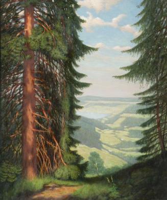 Camill Macklot, Blick von Feldberg auf den Titisee, 1939, Tempera auf Holz, 92 x 75 cm, Belvede ...