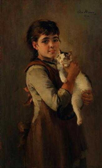 Elisa Baronin von Ransonnet-Villez-Nemes, Zwei Kätzchen, 1886, Öl auf Holz, 87 x 54 cm, Belvede ...