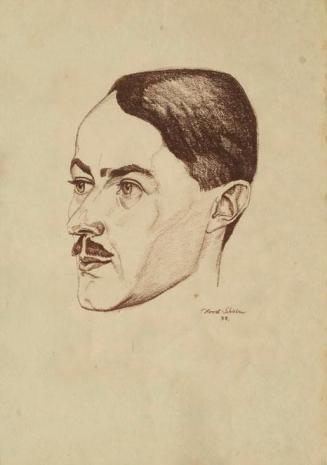 Horst Schulze, Götz Scheer, 1933, Rötel auf Papier, 50 x 35,5 cm, Belvedere, Wien, Inv.-Nr. 825 ...
