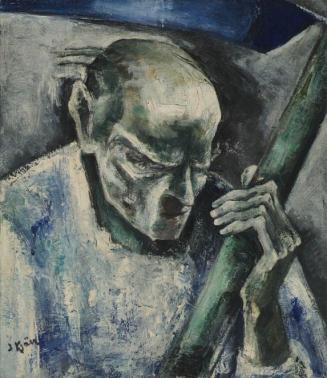 Illy Kjäer, Mann mit Stange, Öl auf Leinwand, 74 x 64 cm, Belvedere, Wien, Inv.-Nr. 5395