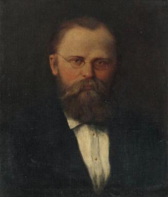 Unbekannter Künstler, Der Gynäkologe Rudolf Chrobak, um 1880, Öl auf Leinwand auf Karton, 55 x  ...