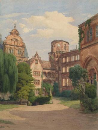 Franz Heinrich, Ansicht des Schlosses Heidelberg, 1875, Aquarell auf Papier, 54,5 x 41 cm, Belv ...