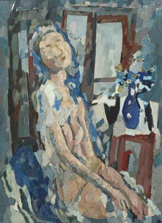 Gustav Hessing, Sitzendes Mädchen, 1956, Öl auf Leinwand, 126,5 x 93 cm, Artothek des Bundes, D ...