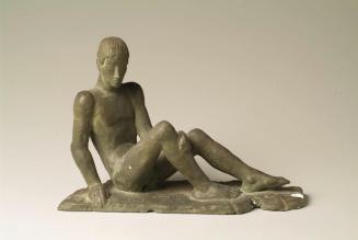 Fritz Wotruba, Sitzende männliche Figur, um 1937, Gips, bemalt, 18 x 26 x 9 cm, Belvedere, Wien ...