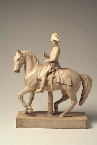 Johann Peter Krafft, Kaiser Franz I. (II.) von Österreich (1768–1835) zu Pferd, 1840, Gips, H:  ...