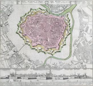 Unbekannter Künstler, Plan der inneren Stadt mit den Befestigungen und den zunächst liegenden V ...