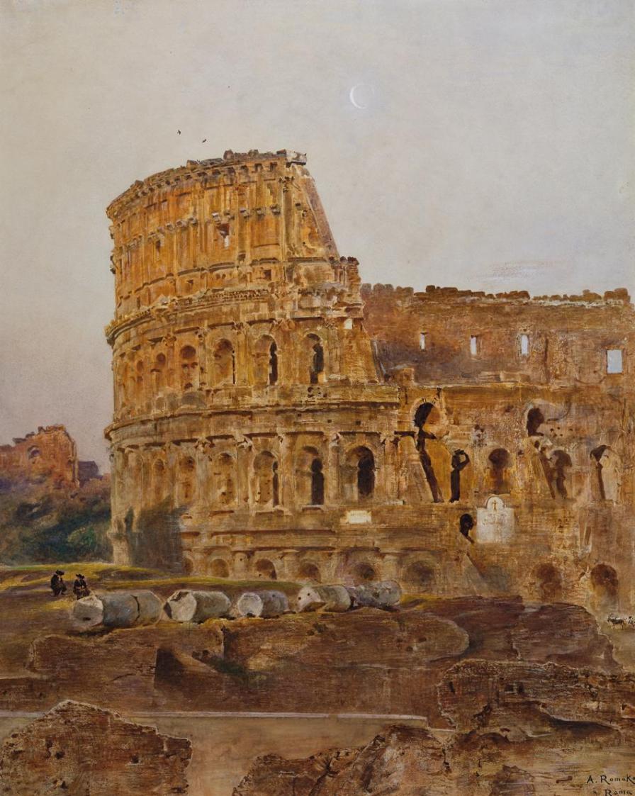 Anton Romako, Kolosseum in Rom, um 1865/1868, Aquarell auf Papier, 74 x 60,1 cm, Belvedere, Wie ...