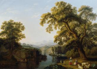 Jacob Philipp Hackert, Flusstal von Isernia bei Neapel, 1791, Öl auf Leinwand, 120 x 169 cm, Be ...