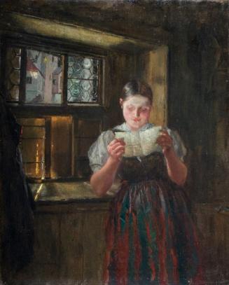 Albin Egger-Lienz, Von ihm, 1887, Öl auf Leinwand, 68 x 55 cm, Wien, Belvedere, Inv.-Nr. 415