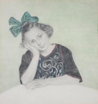 Karl Mediz, Bildnis eines Mädchens, 1921, Bleistift und Pastell auf Papier, 50 × 47 cm, Belvede ...