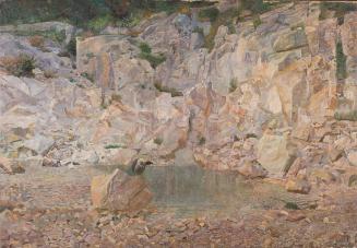Karl Mediz, Der Geier im Felsengestein, 1897, Öl auf Leinwand, 68,5 x 98,6 cm, Belvedere, Wien, ...