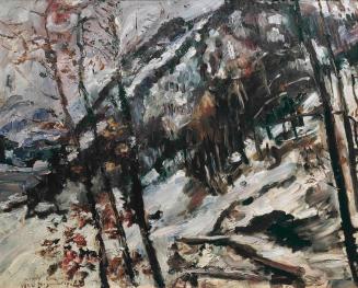 Lovis Corinth, Der Herzogstand am Walchensee im Schnee, 1922, Öl auf Leinwand, 78 x 98 cm, Belv ...