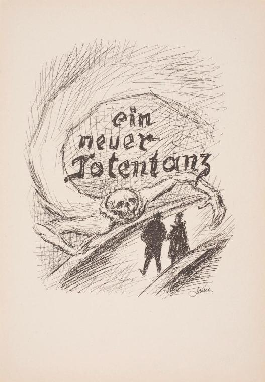 Alfred Kubin, Ein neuer Totentanz, 1938, Strichätzung nach Federzeichnung, Blattmaße: 42 x 29,5 ...