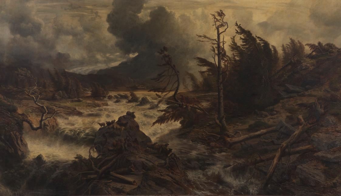 Albert Zimmermann, Gewittersturm im Hochgebirge, 1858, Öl auf Leinwand, 210 x 362 cm, Belvedere ...