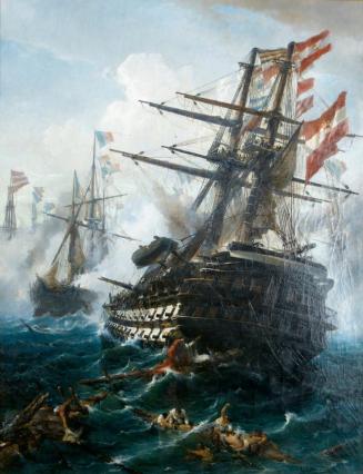Konstantinos Bolanachi, Linienschiff "SMS Kaiser" in der Schlacht bei Lissa, 1868, Öl auf Leinw ...