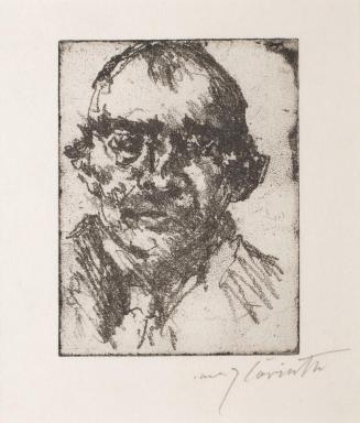 Lovis Corinth, Selbstporträt, 1920-1921, Radierung, Vernis mou, auf Japanpapier, Plattenmaße: 1 ...