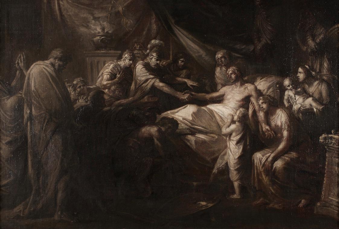 Friedrich Heinrich Füger, Der Tod des Germanicus, um 1783/1784, Öl auf Leinwand, 71,5 x 100 cm, ...
