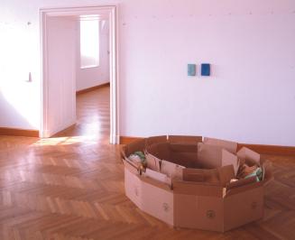 Marcus Geiger, Ohne Titel, 2002, Karton auf Frottee, 225 x 190 x 56 cm, Belvedere, Wien, Inv.-N ...