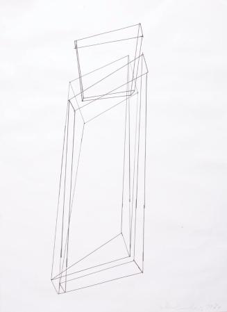 Oswald Oberhuber, Sockelbild, 1974, Tusche auf Papier, 59,8 x 44 cm, Belvedere, Wien, Inv.-Nr.  ...