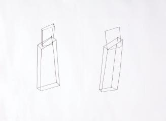 Oswald Oberhuber, Sockelbild, 1974, Tusche auf Papier, 44 x 59,8 cm/ 29,6 x 21 cm, Belvedere, W ...