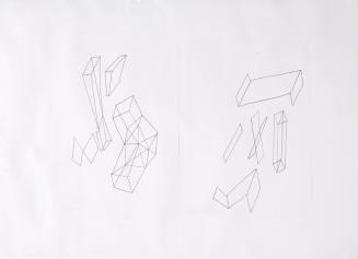 Oswald Oberhuber, Sockelbild, 1974, Bleistift auf Papier, 43,9 x 59,8 cm/ 29,7 x 20,9 cm, Belve ...