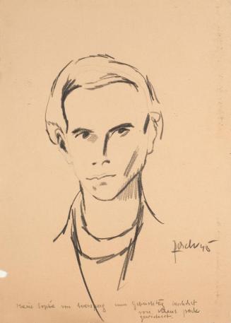 Claus Pack, Selbstporträt, 1945, Kohle auf Karton, 41,7 x 29,7 cm, Belvedere, Wien, Inv.-Nr. 98 ...