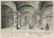 Salomon Kleiner, Offener Saal, gegen der Haupt-Treppen anzusehen, 1735, Radierung, Plattenmaße: ...